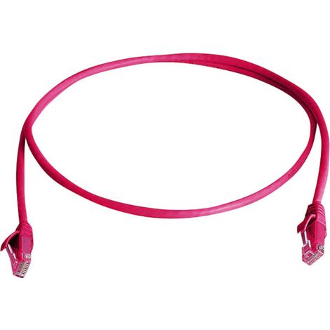 Telegärtner 100008898 Rj45 Patchkabel Cat 6 7.5 M Rot Flammwidrig, Mit Knickschutztülle 1 St.