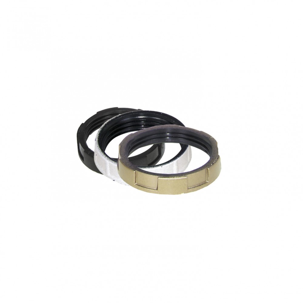 3er Set Ringe Für Tibelec E27 Fassung, Kunststoff, Schwarz, Weiß Und Gold Tibelec
