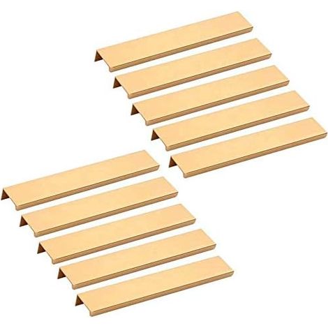 10 Unsichtbare Möbelgriffe – Goldfarbene Küchenschrankgriffe/schubladengriffe, 160 Mm