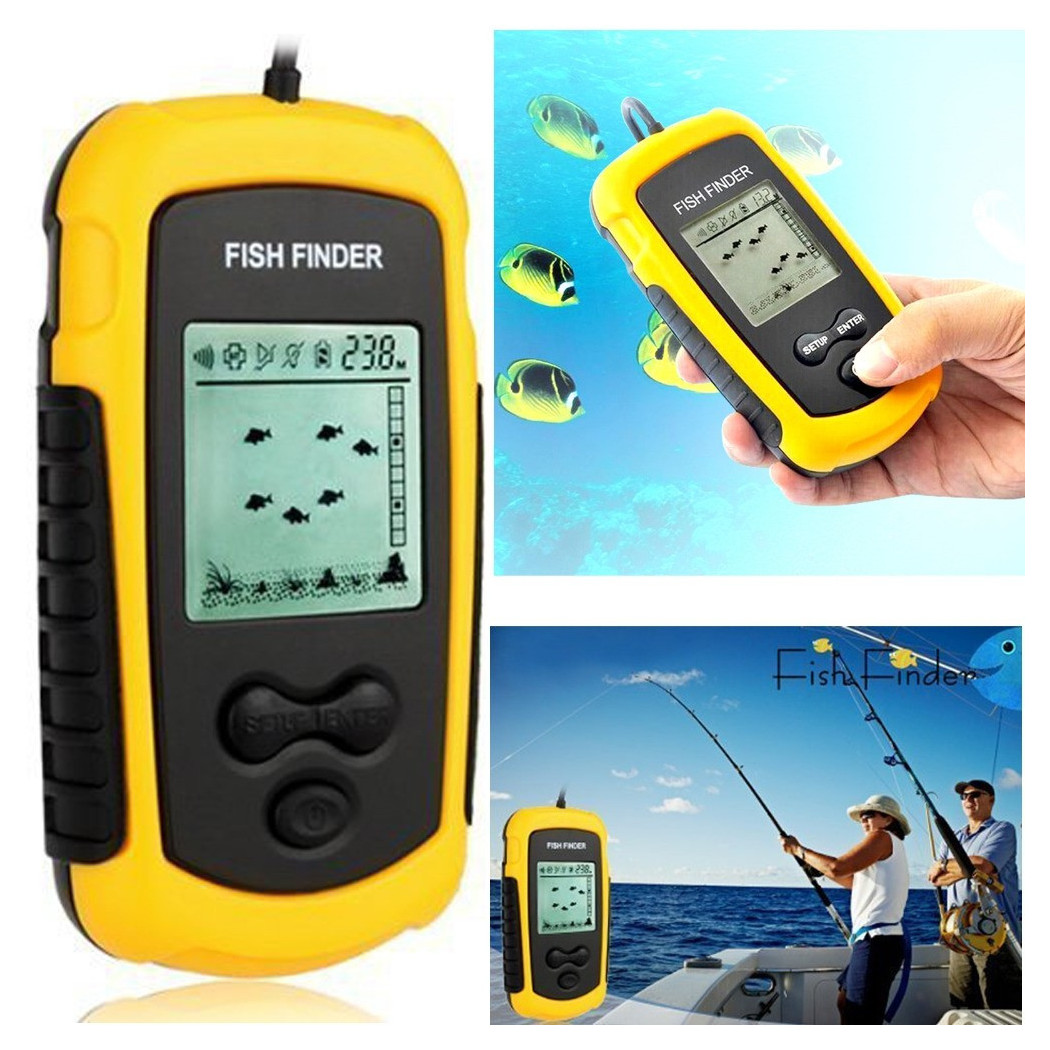 Trade Shop - Fishfinder Sonar Sonde Portable Süsswasser Fischen Salzwasser Fischfinder -