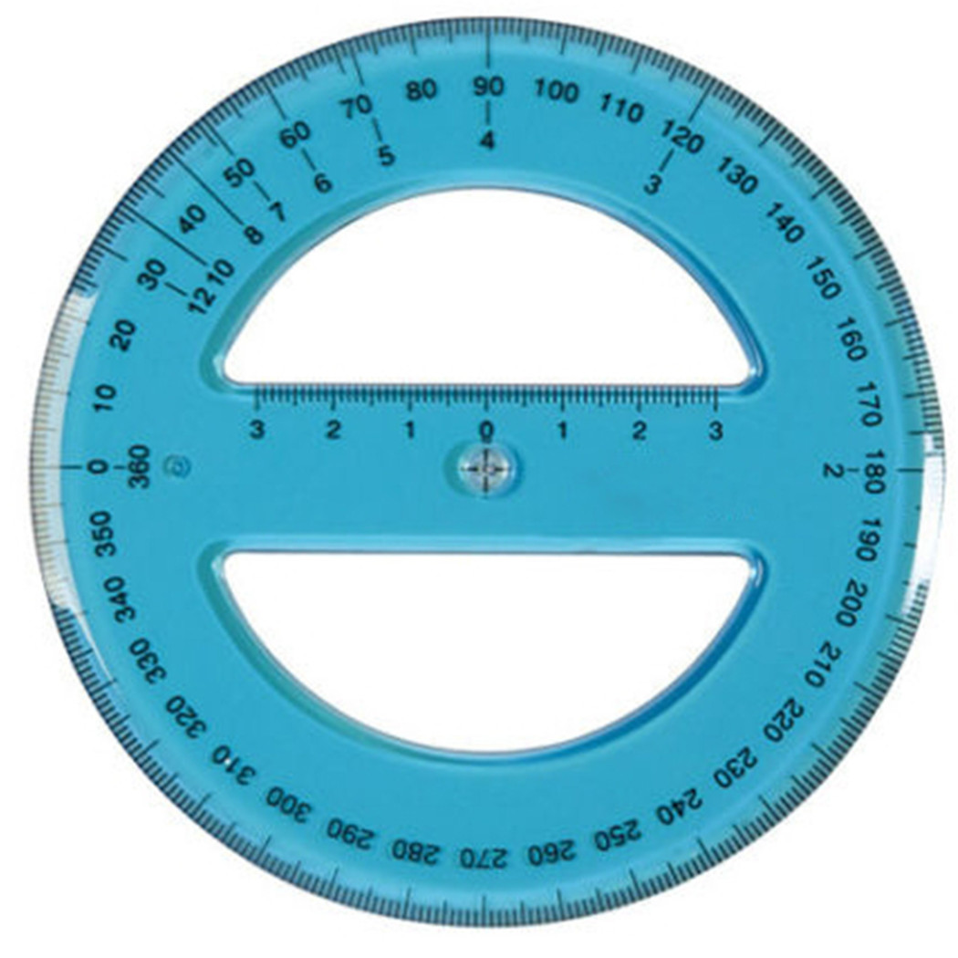 Trade Shop - Kreisgoniometer 360 Grad Durchmesser 12 Cm Pro Schuleckwinkel -