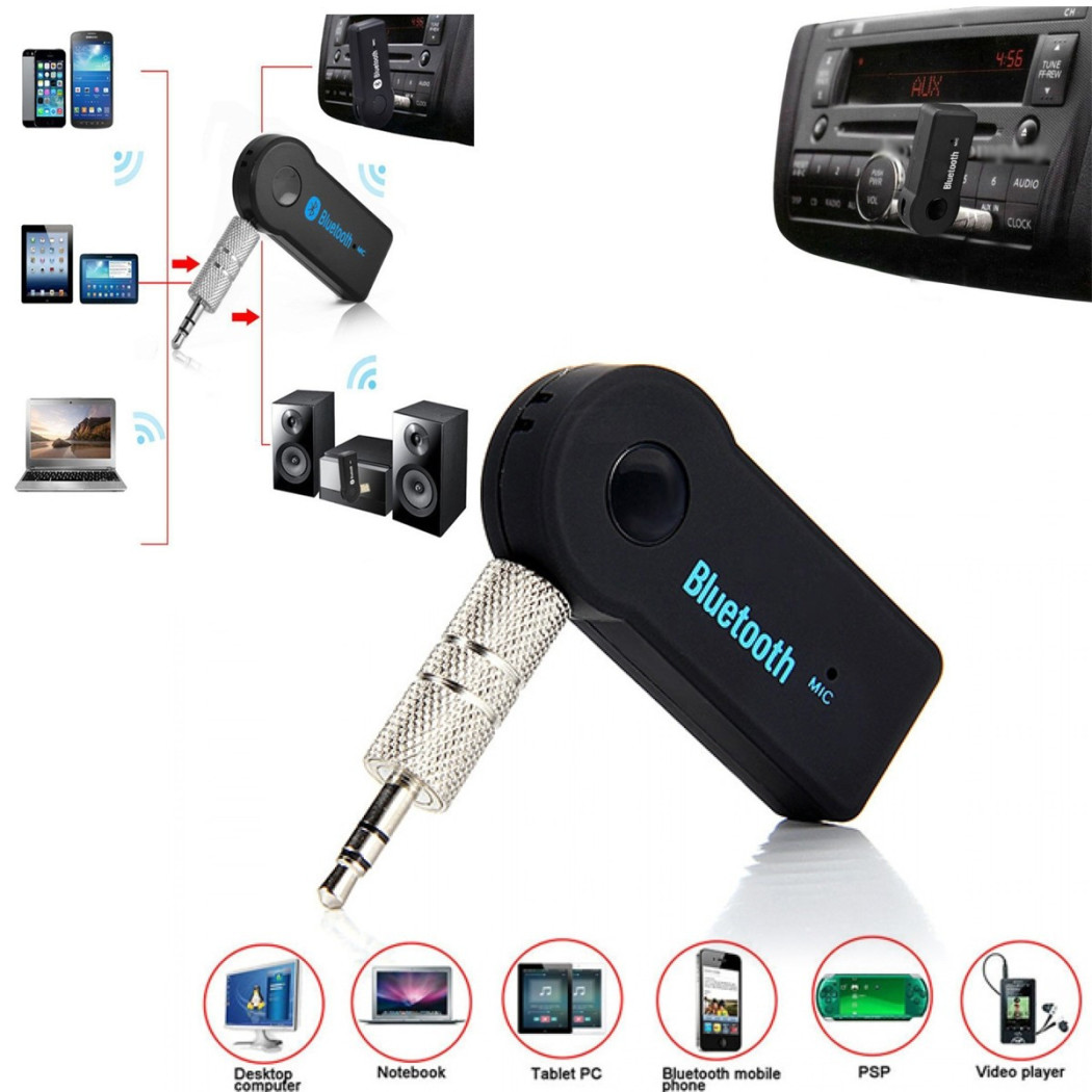 Trade Shop Traesio - Trade Shop - Kfz-freisprecheinrichtung Bluetooth 3.0 Edr Aux Audio Adapter Bt310 -