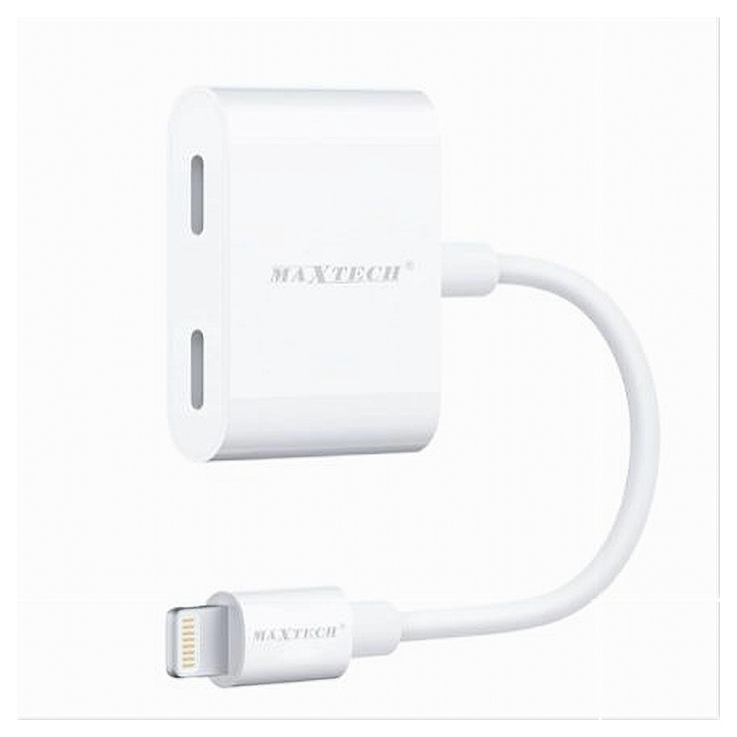 Trade Shop - Double Lightning Audio Lightning Ipod Ipad Iphone Ad-ip04-adapter -