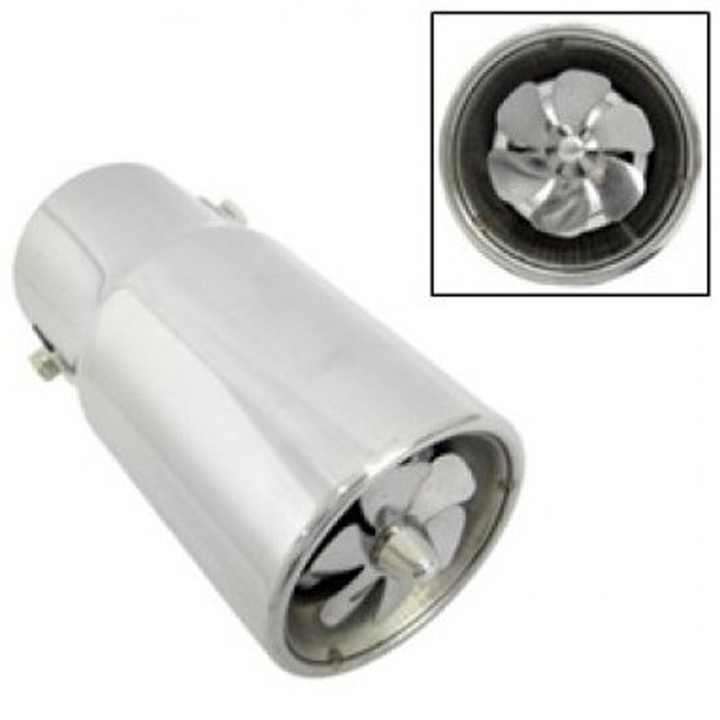 Trade Shop Traesio - Trade Shop - Runder Auspuff Sportauspuff Endschalldämpfer Autotuning Stahl Verchromt -