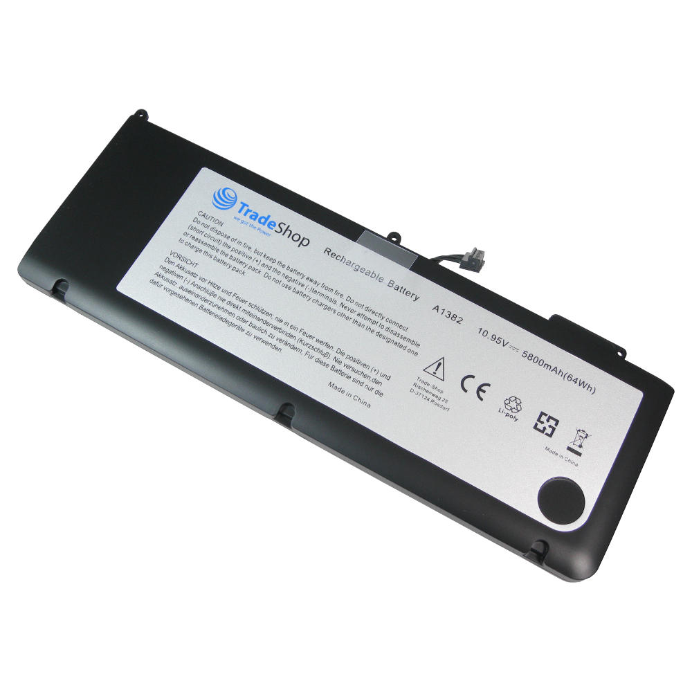 Trade-shop Li-polymer Qualitäts Akku, 10,95v / 5800mah / 64wh Für Apple Macbook Pro 15.4 Zoll 2011/2012 Core I7 A1286 A1382 Für Mc721ll/a Mc723ll/a Md318ll/a Md103ll/a Md322ll/a Md104ll/a