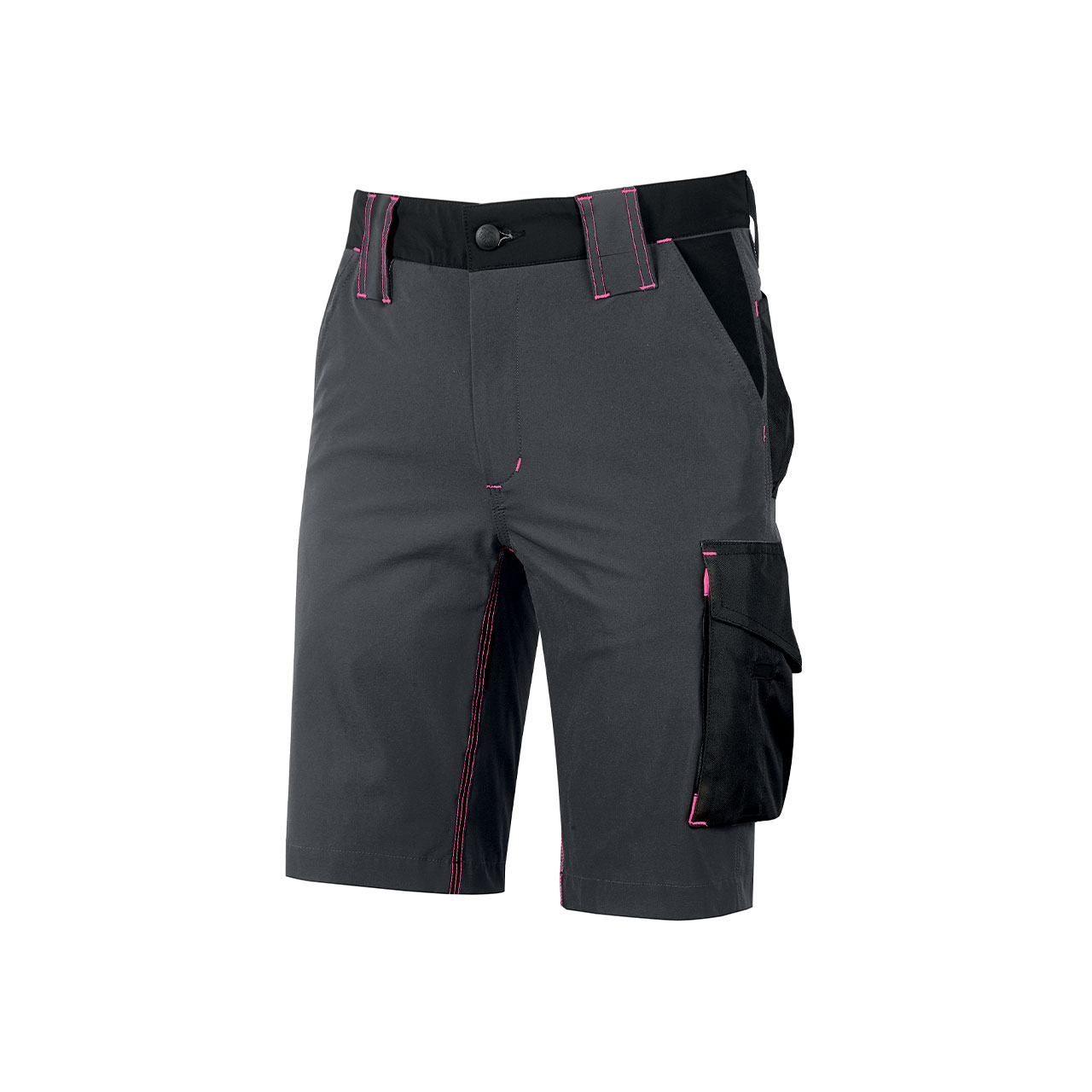 Arbeits-bermuda Aus Stoff Mercury - Grau/fuchsia L - Fr (44) - Eu (50)