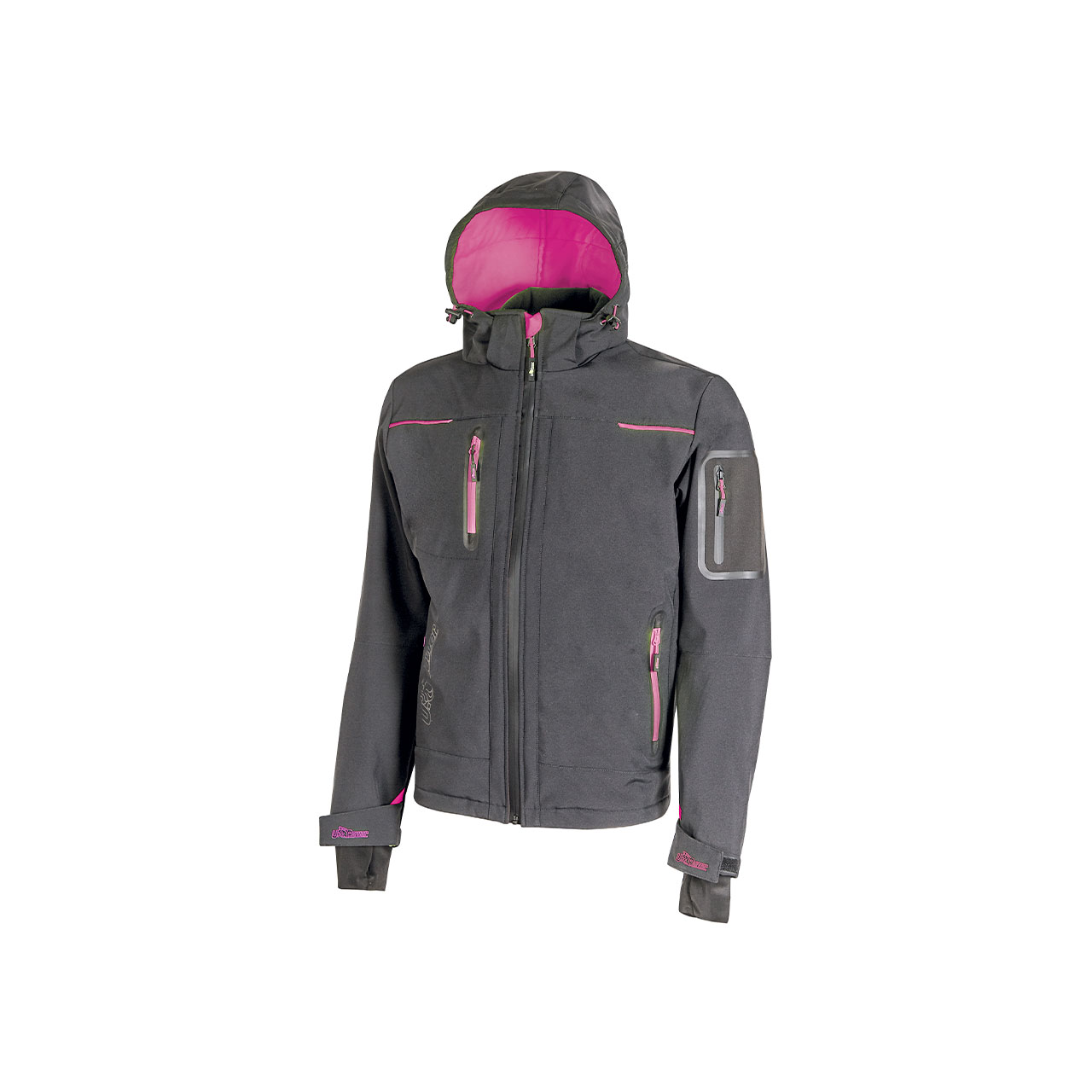 Arbeitssoftshelljacke Mit Microfleece-futter Damen Space – Grau/fuchsia 2xl