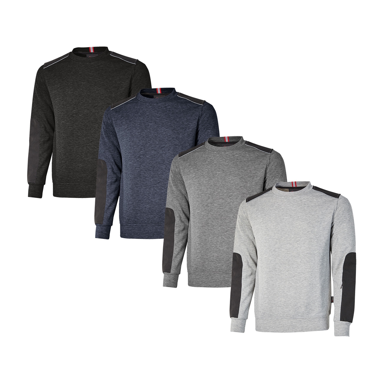 Arbeits-sweatshirt Mit Rundhalsausschnitt, Gebürstet Ryke - Schwarz L