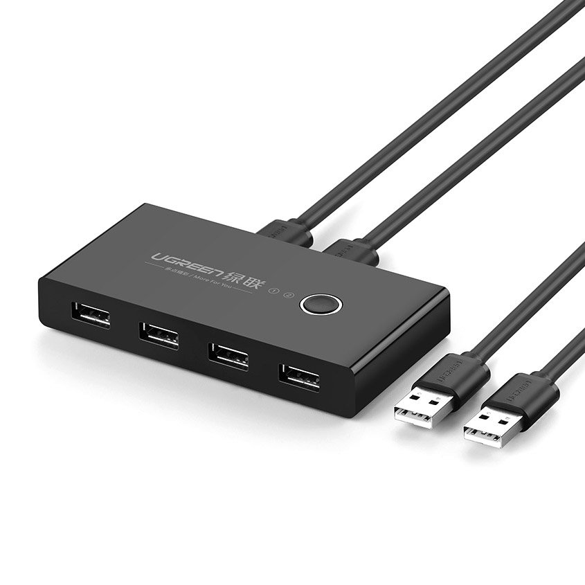 Ugreen Umschaltbox 2x Usb-a Auf 4x Usb-a 2.0 - Schwarz