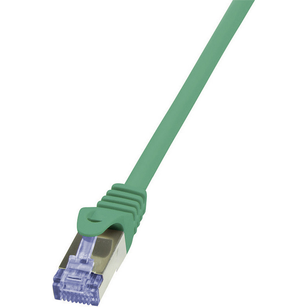 Logilink Cq3095s Rj45 Patchkabel Cat 6a S/ftp 10.00 M Grün Flammwidrig, Mit Rastnasenschutz 1 St.