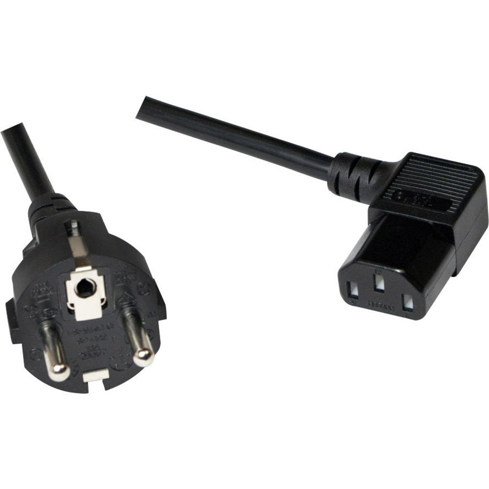 Kaltgeräte Anschlusskabel [1x Schutzkontakt-stecker - 1x Kaltgeräte-buchse C13] 3.00 M Schw - Logilink