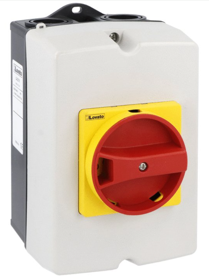 Gehäuse Für Trennschalter Ga016a-ga040a, Rot-gelber Drehknopf, Ip65, Gaz1