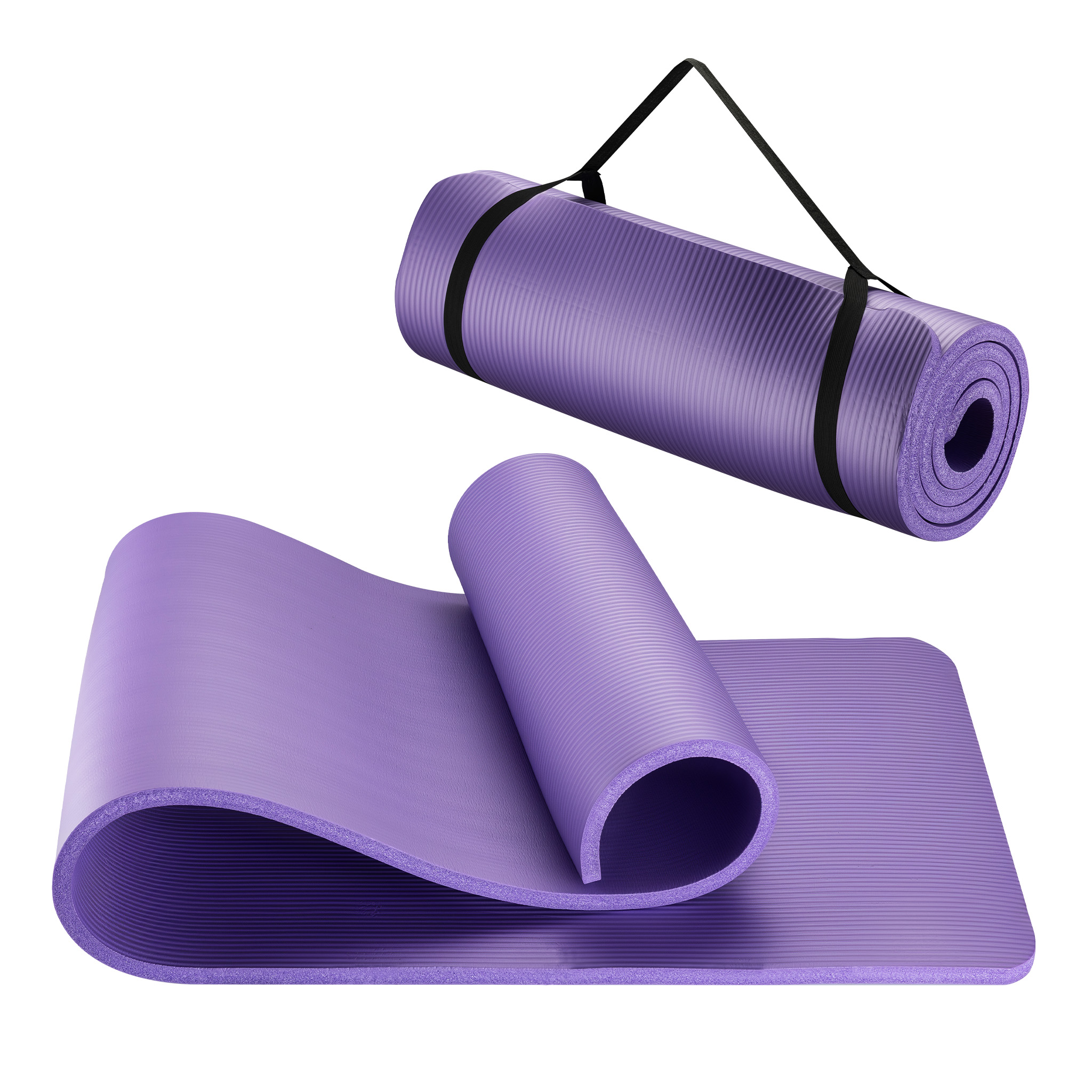 Wiltec Yogamatte Violett 180x60x1,5cm Turnmatte Gymnastikmatte Bodenmatte Rutschfest Extradick Sport