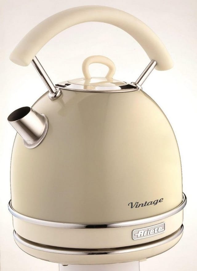 Vintage Wasserkocher Beige, rund