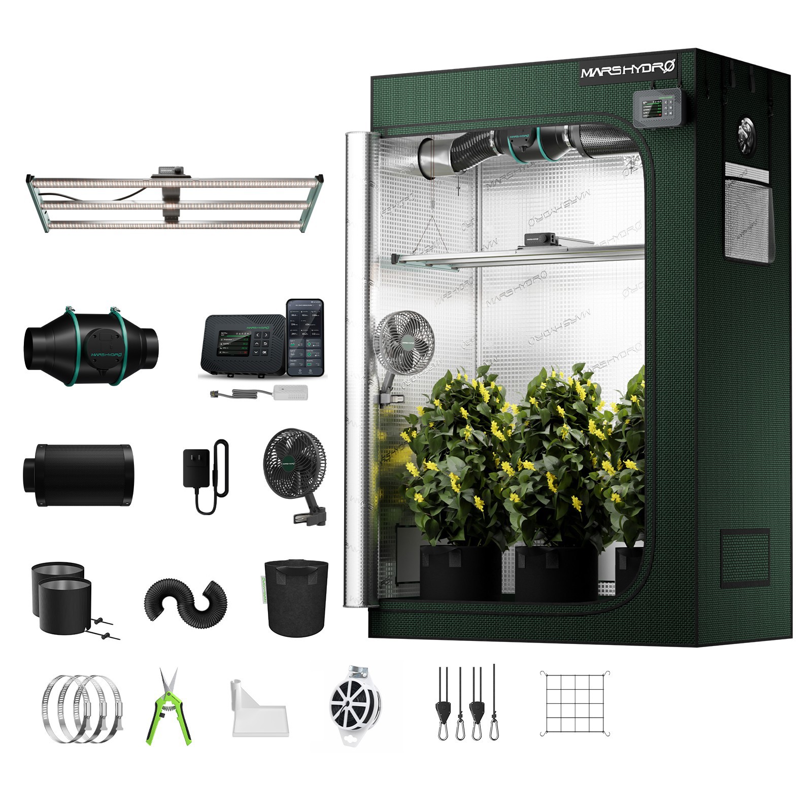 2026 Mars Hydro Fc4000 Led Wachstumslicht Growbox Komplettset Pro +120x60 Zelt Pro