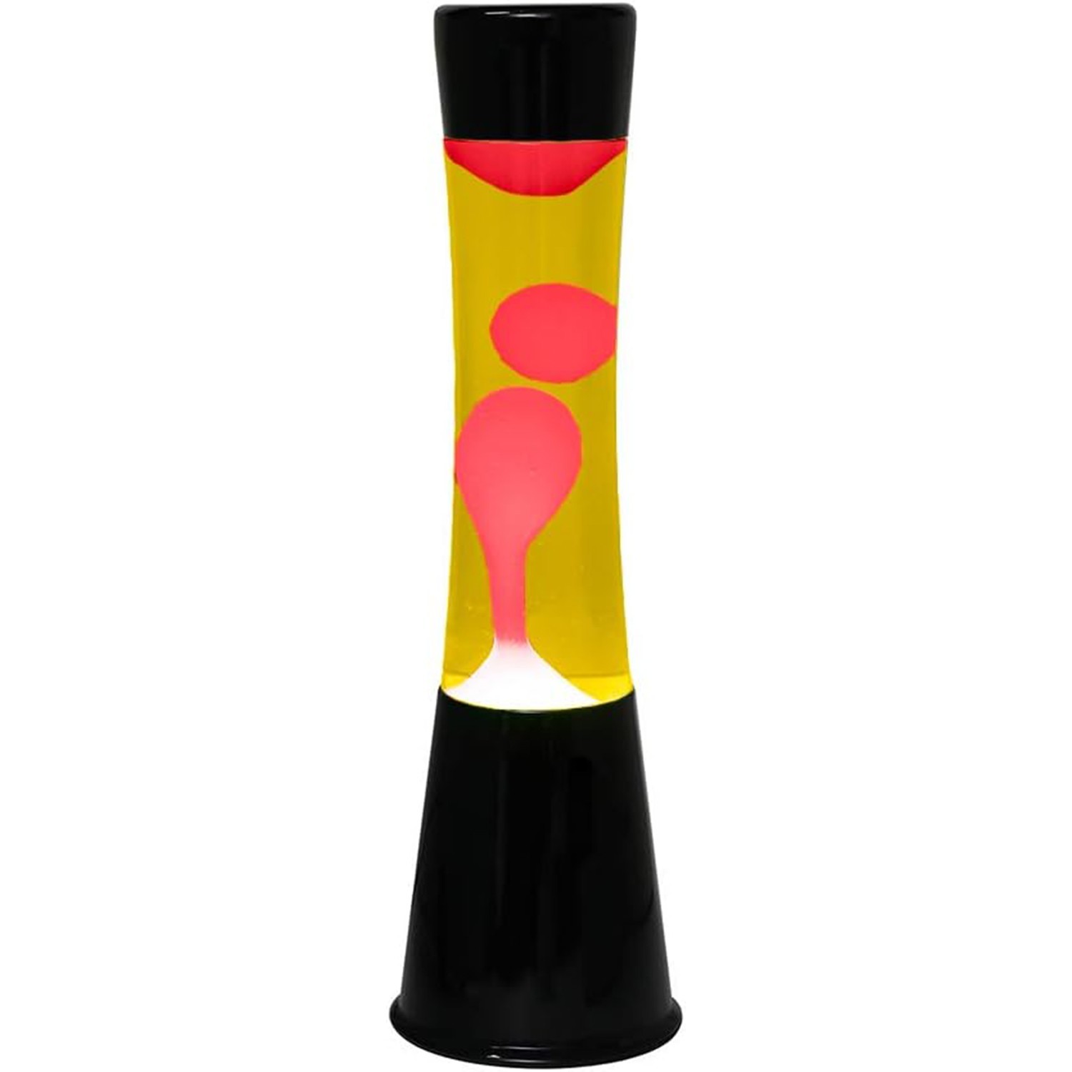 Itotal Xl1759 Lampe À Lave 40 Cm Avec Base Noire, Liquide Jaune Et Cire Rouge