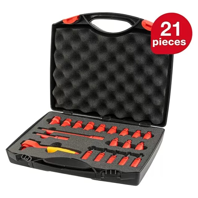Ratschenschlüssel-Set isoliert, 1/4", Steckschlüssel