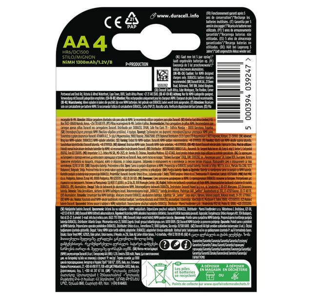 Akku NiMH 1,2V / 1.300mAh, Typ AA (Mignon)