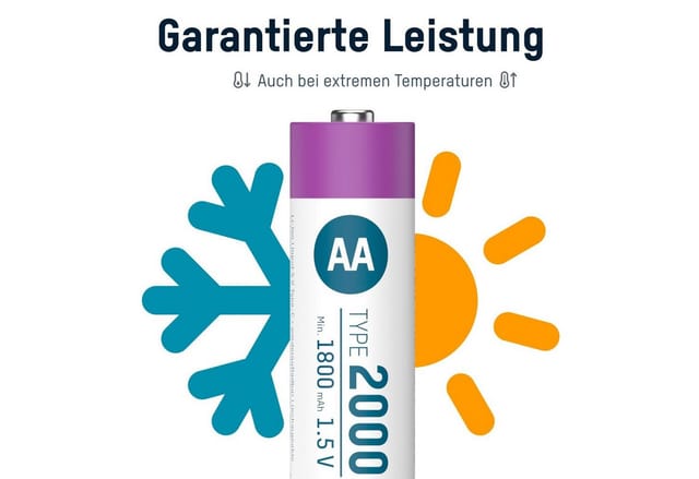 Li-Ion Akku Mignon AA Typ 2.000 (min. 1.800 mAh), 4er-Pack