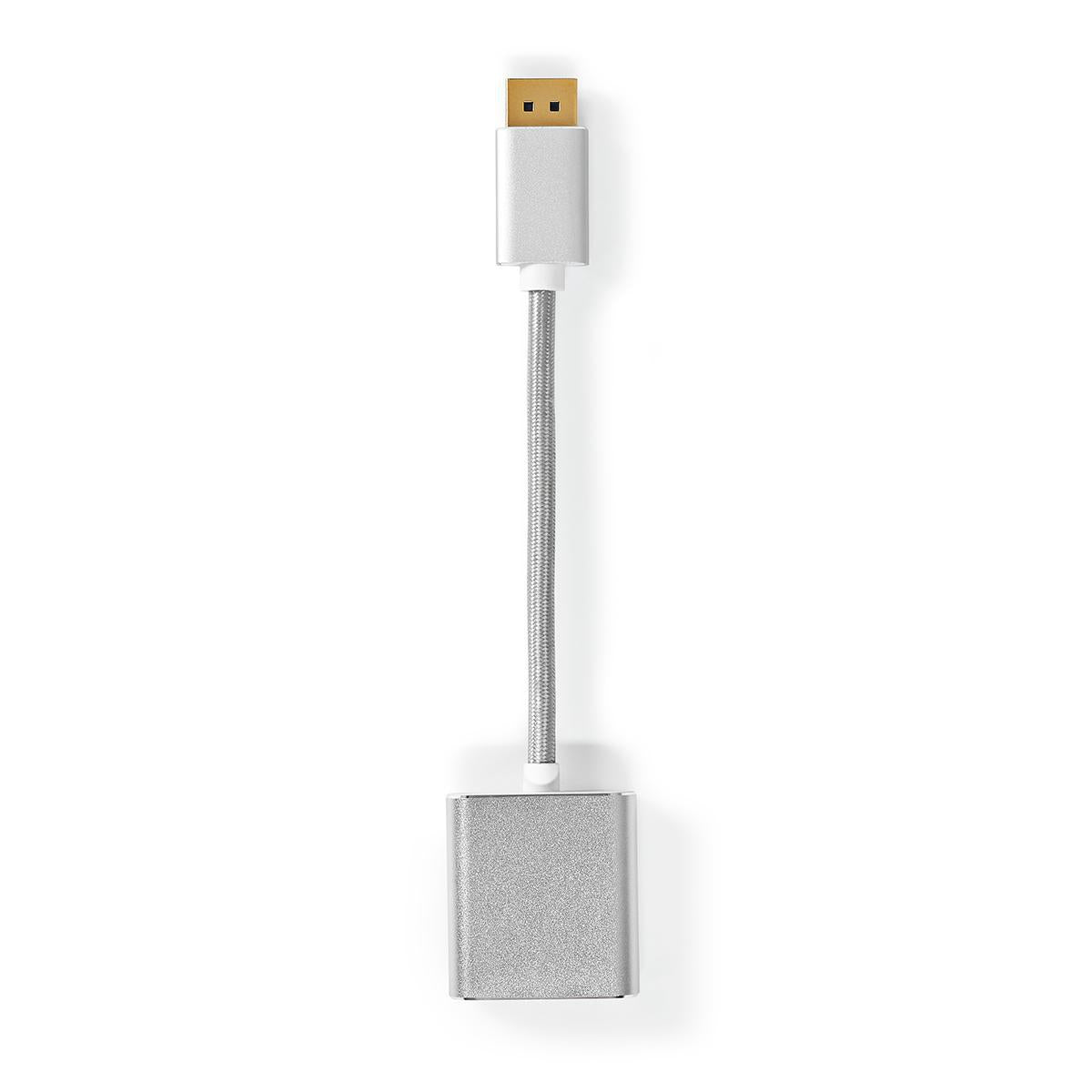 Displayport Kabel Displayport Stecker Dvi D 241 Pin Buchse 1080p Vergoldet 020 M Rund Geflochten Silber Box Mit Abgedecktem Fenster