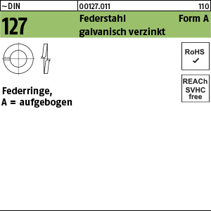 Federring Din 127 A 20 Federstahl Galvanisch Verzinkt