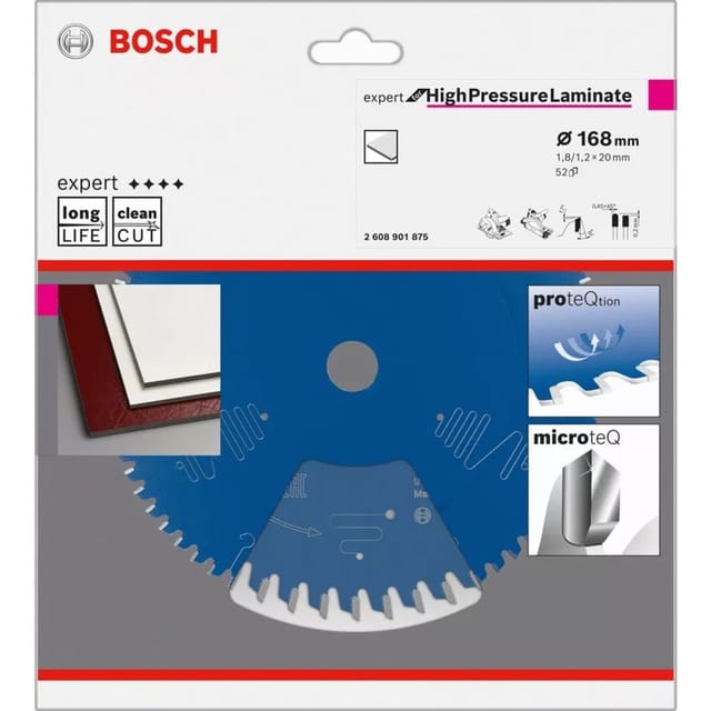 EXPERT High Pressure Laminate Kreissägeblatt, Ø 168mm, 52Z
