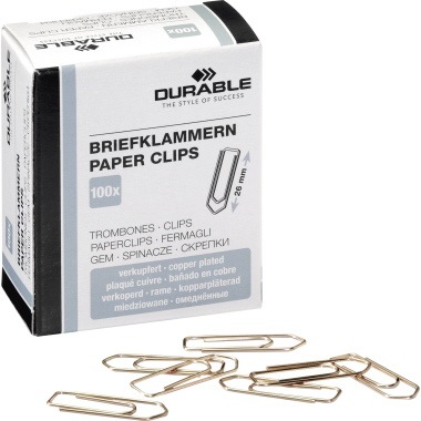 Durable Briefklammern 26mm Verkupfert 100 Stück (120424)