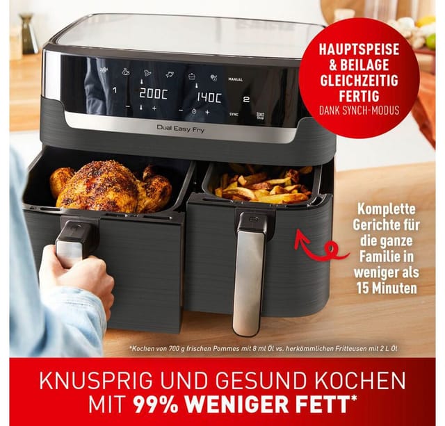 Doppel-Heißluftfritteuse Dual Easy Fry & Grill