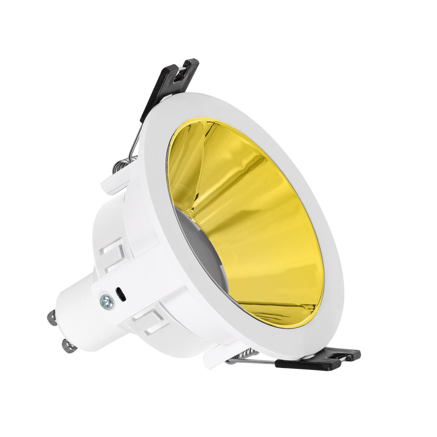 Efectoled - Downlight Einbaustrahler Konisch Gu10 6w Schnitt Ø 75mm Pc Verzinkt No Flicker 3000k Gold Warmweiß