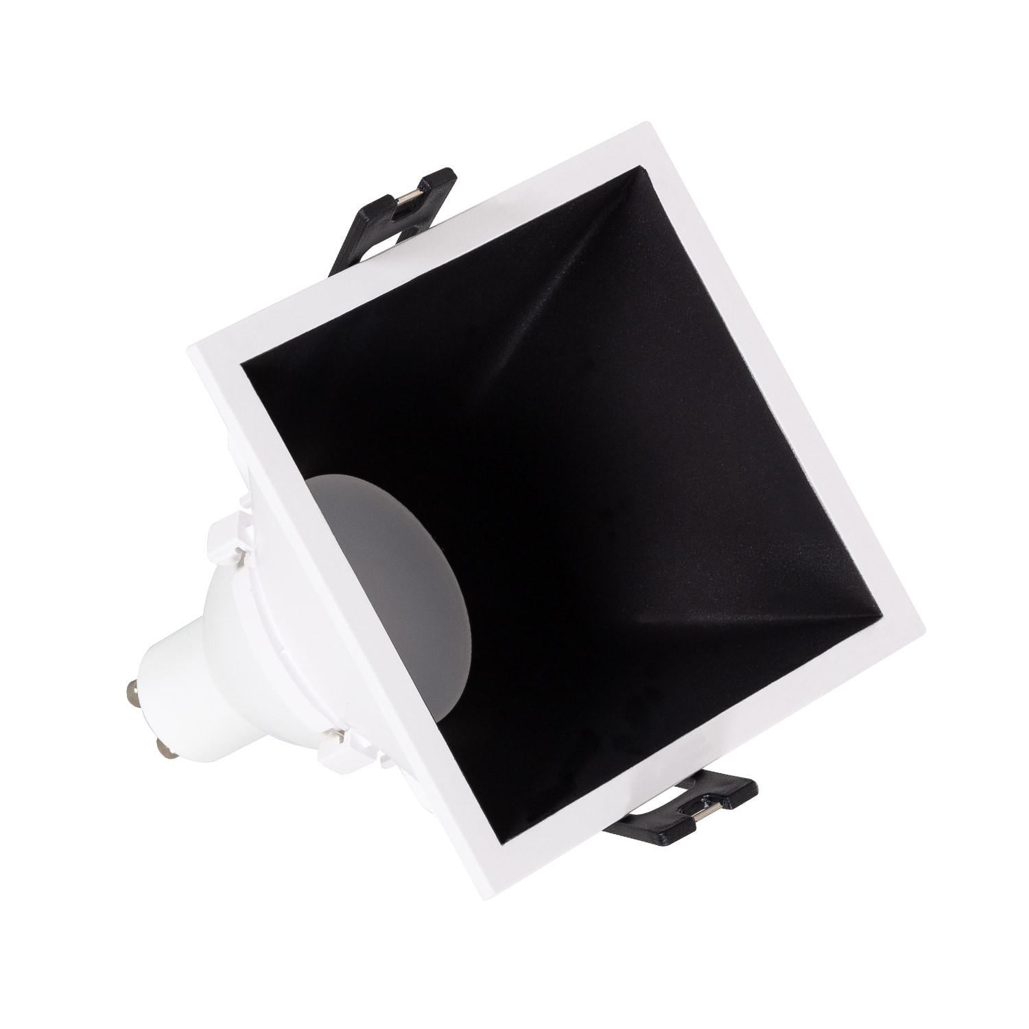 Efectoled - Downlight Einbaustrahler Eckig 45º Gu10 6w Schnitt 85x85 Mm Niedriger Ugr Pc No Flicker 4000k Schwarz Neutralweiß