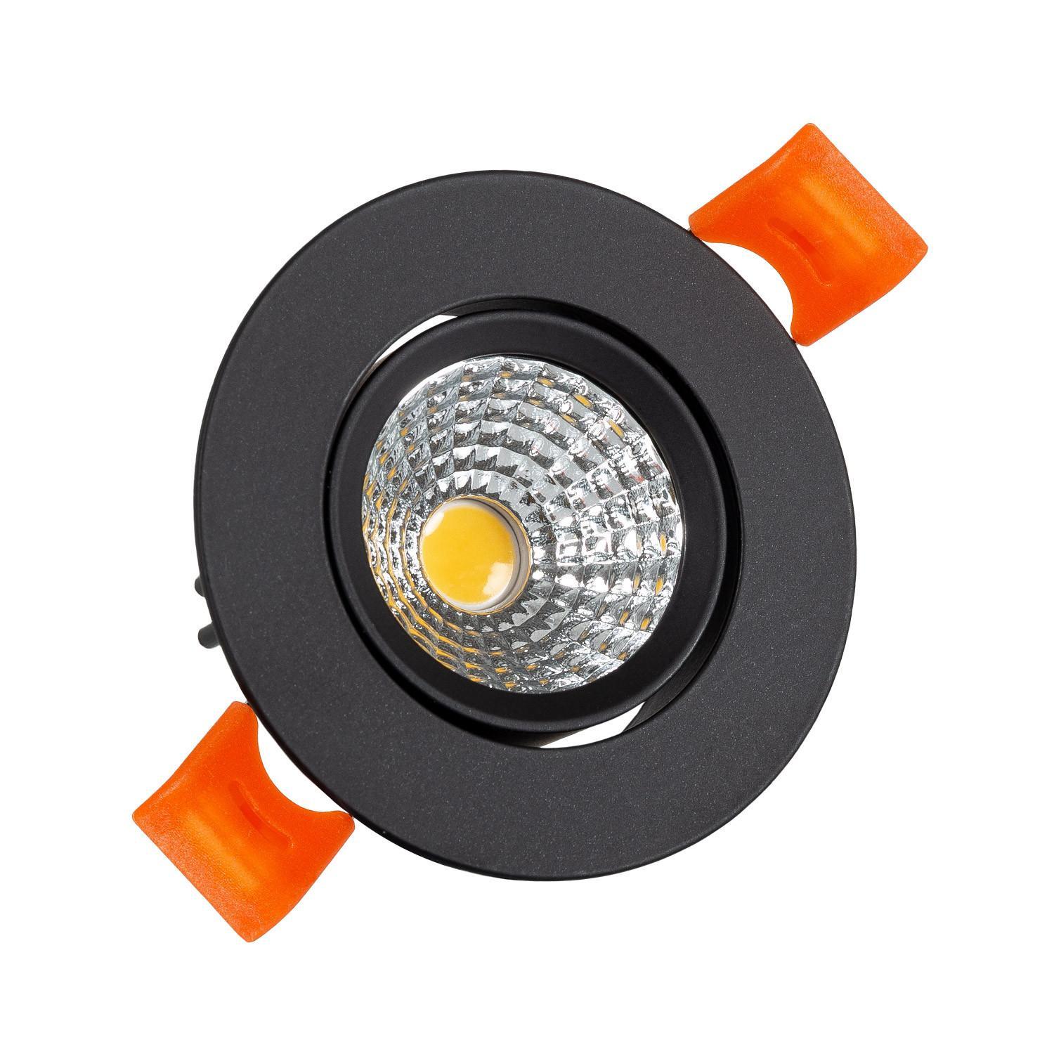 Efectoled - Led Downlight Einbaustrahler 15w Rund Cob Cri90 Ausschnitt Ø 90 Mm Schwarz No Flicker 4000k Neutralweiß