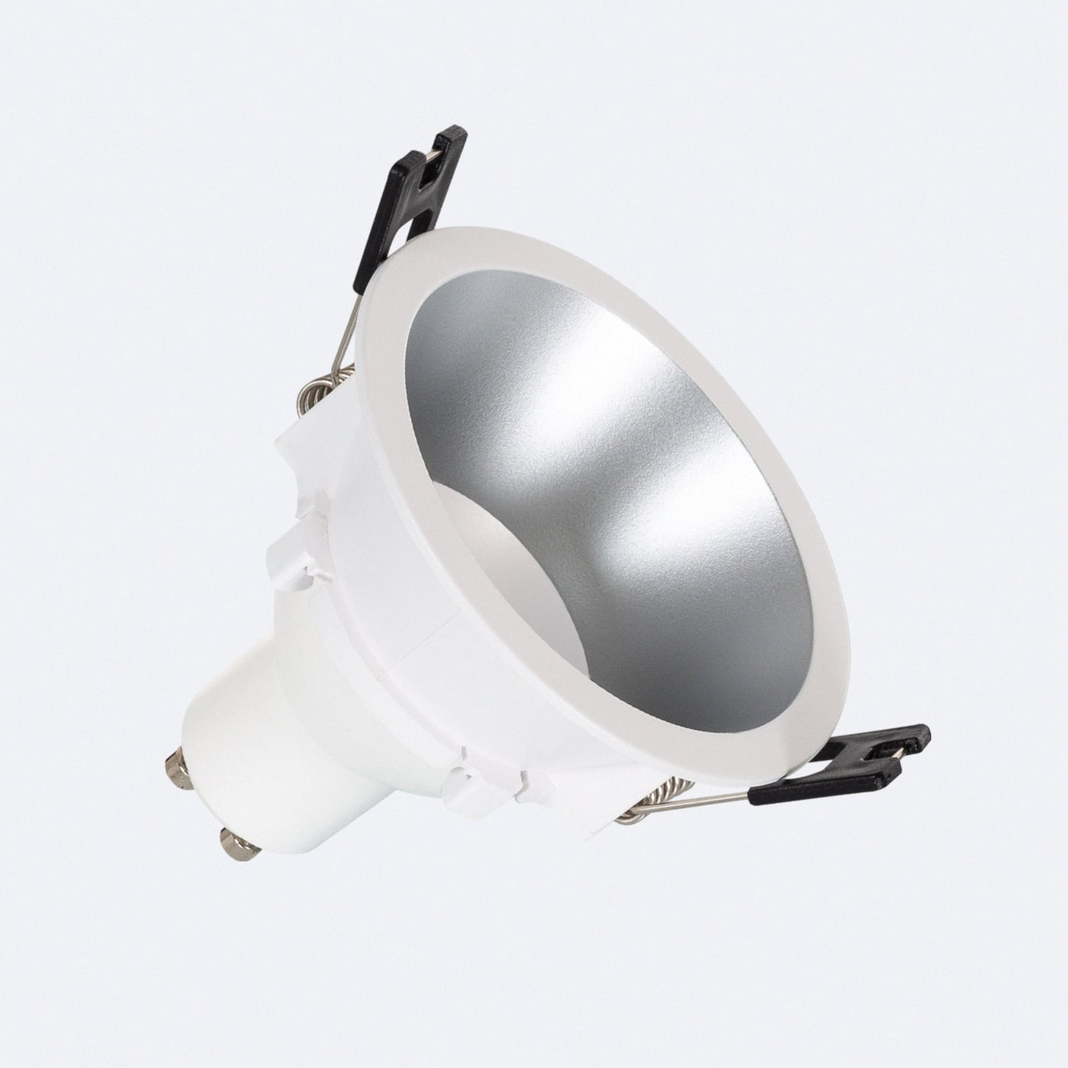 Efectoled - Downlight Einbaustrahler Konisch Gu10 6w Schnitt Ø 75 Mm Pc No Flicker 4000k Silber Neutralweiß