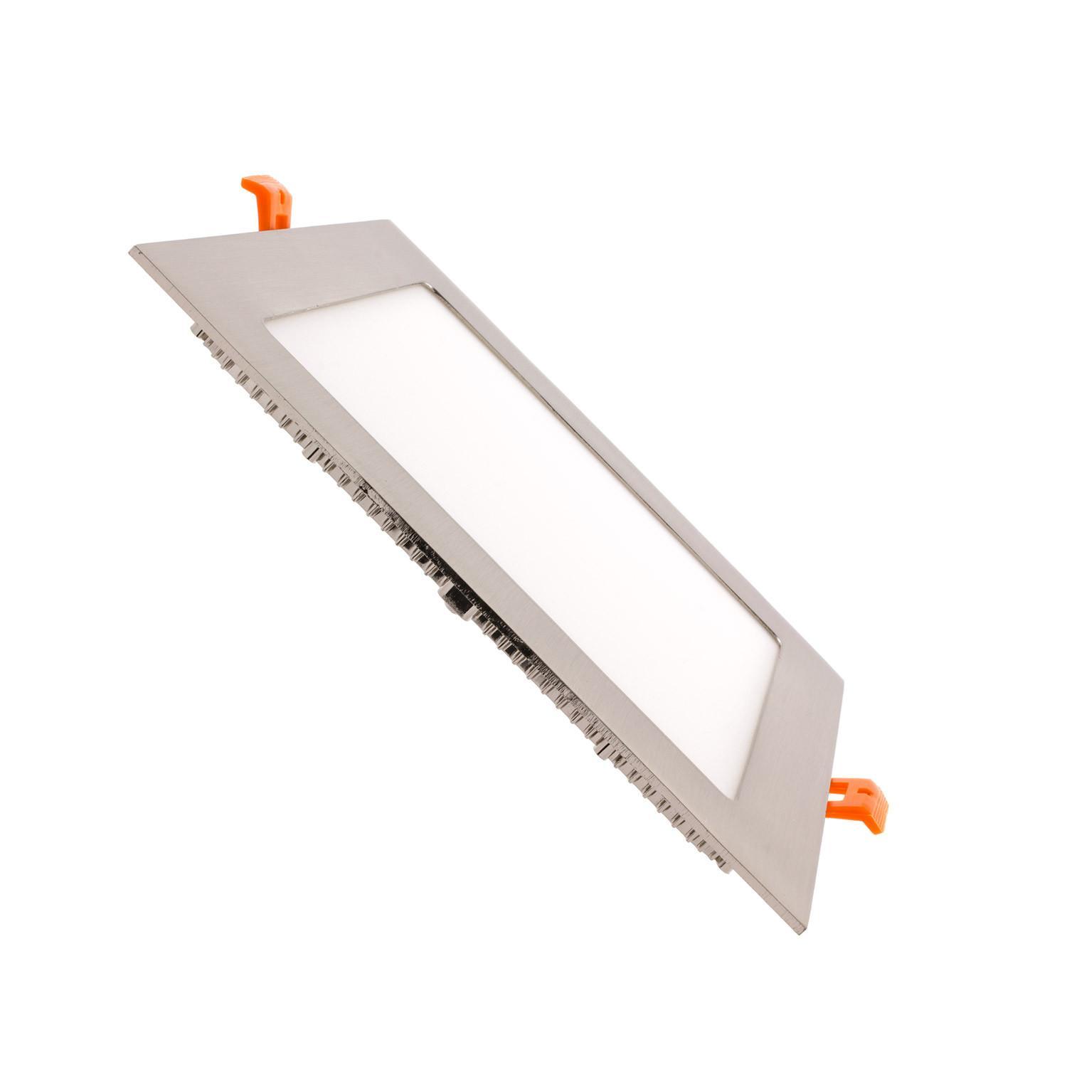 Efectoled - Led Einbaustrahler Flach 18w Eckig Superslim Ausschnitt 205x205 Mm Silber 6000k Kaltweiß