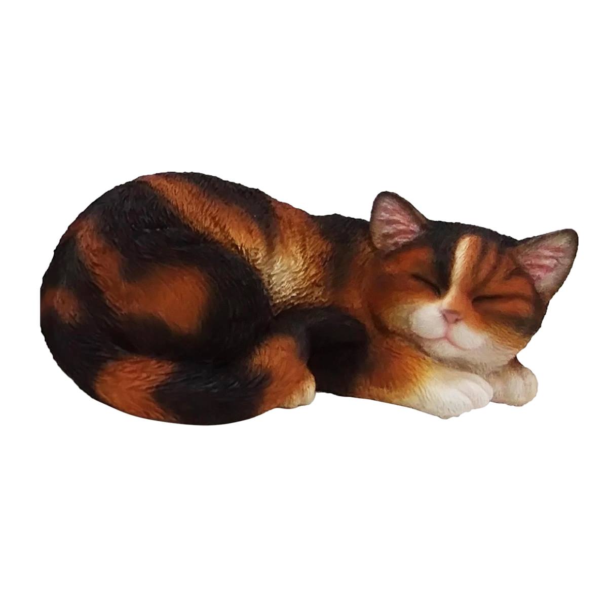 Esschert Design - Katze Schlafend Rot-schwarz - Polyresin