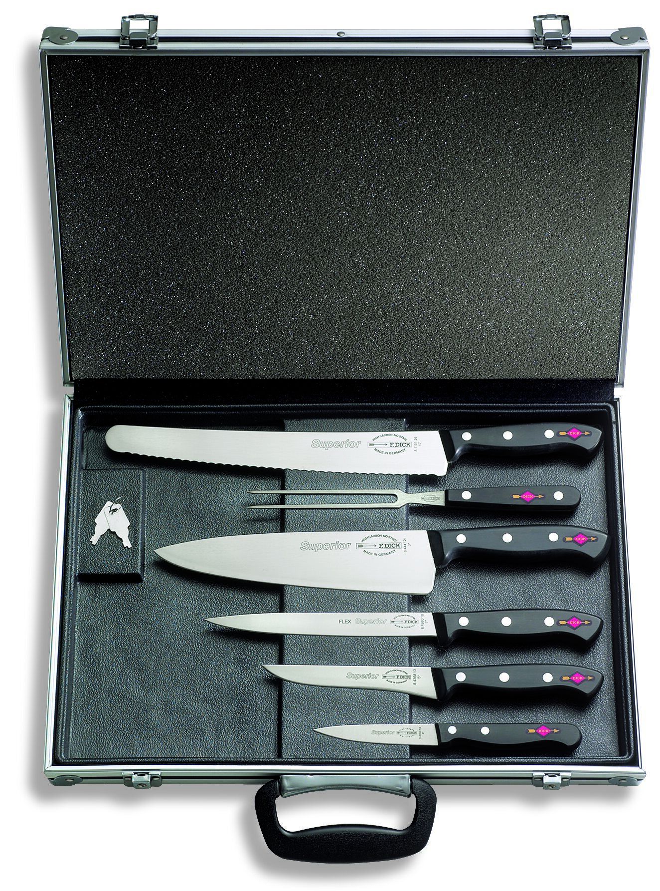 F.dick - Messer-set Superior 7-teilig Mit Magnetkoffer Kochmesser Fleischgabel