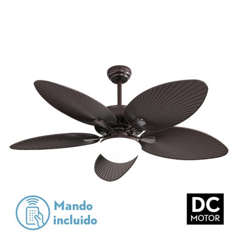 Fan Dc Borasco 24w Braun 5 Asp.6 Vel.132d 2950lm Remote.memory Und Temp.3000-4000-6000k