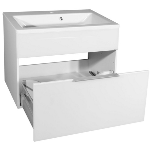 Fackelmann Kara Badmöbel Set 3-teilig, 80 Cm, Weiß, Gussmarmor, 1 Schublade-08133 Bild 5