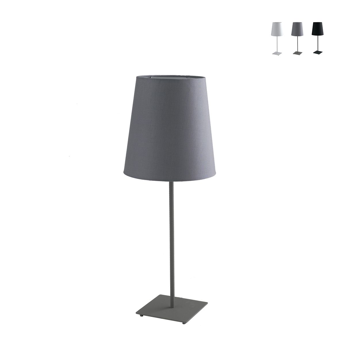 Metall-tischlampe Mit Stoffschirm Elvis - Grau