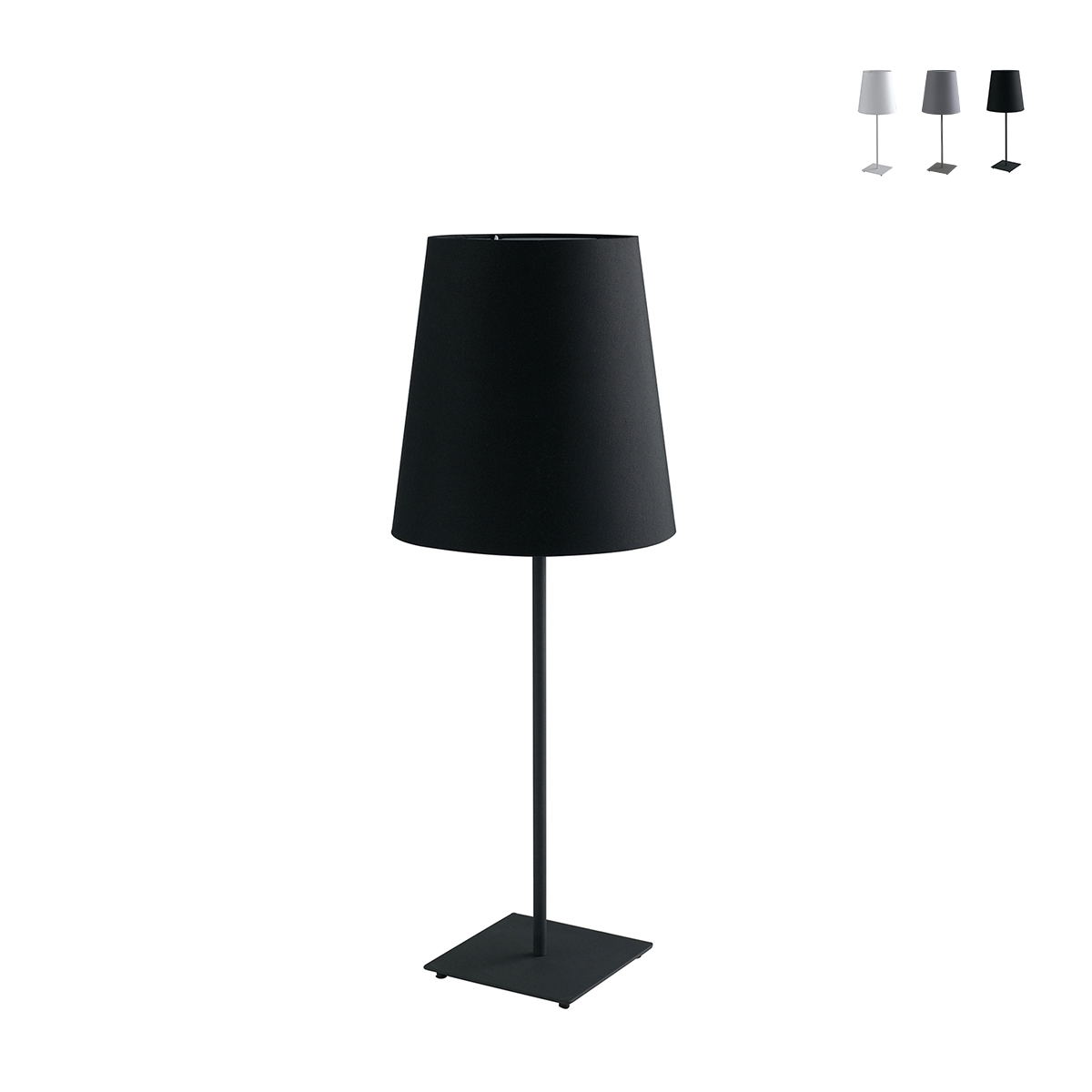 Metall-tischlampe Mit Stoffschirm Elvis - Schwarz