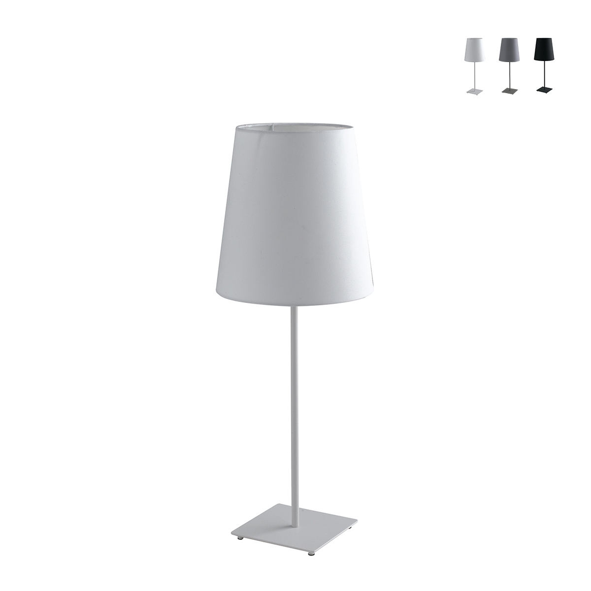 Metall-tischlampe Mit Stoffschirm Elvis - Weiß