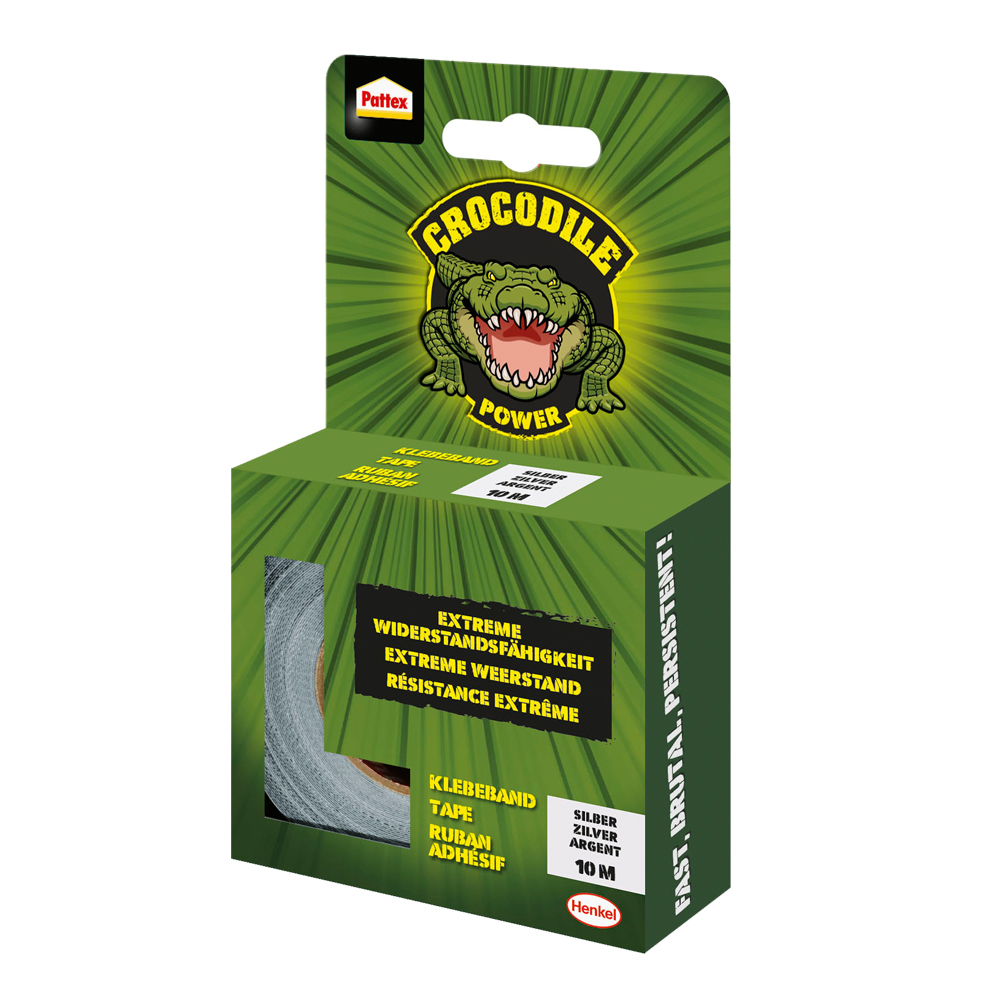 Pattex Crocodile Power Pcts1 Crocodile Power Tape, Silber, 1 X 10 M