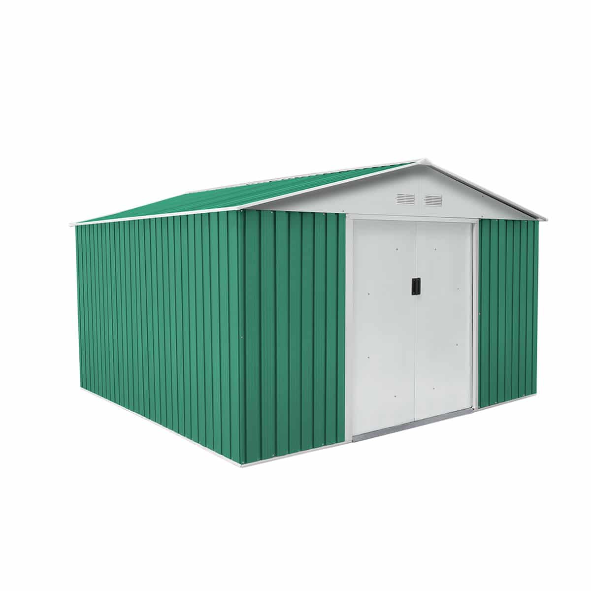 Gartenhaus Aus Metall Gardiun Coventry 9,66 M² Außenfläche 321x301x205 Cm Verzinkter Stahl Grün