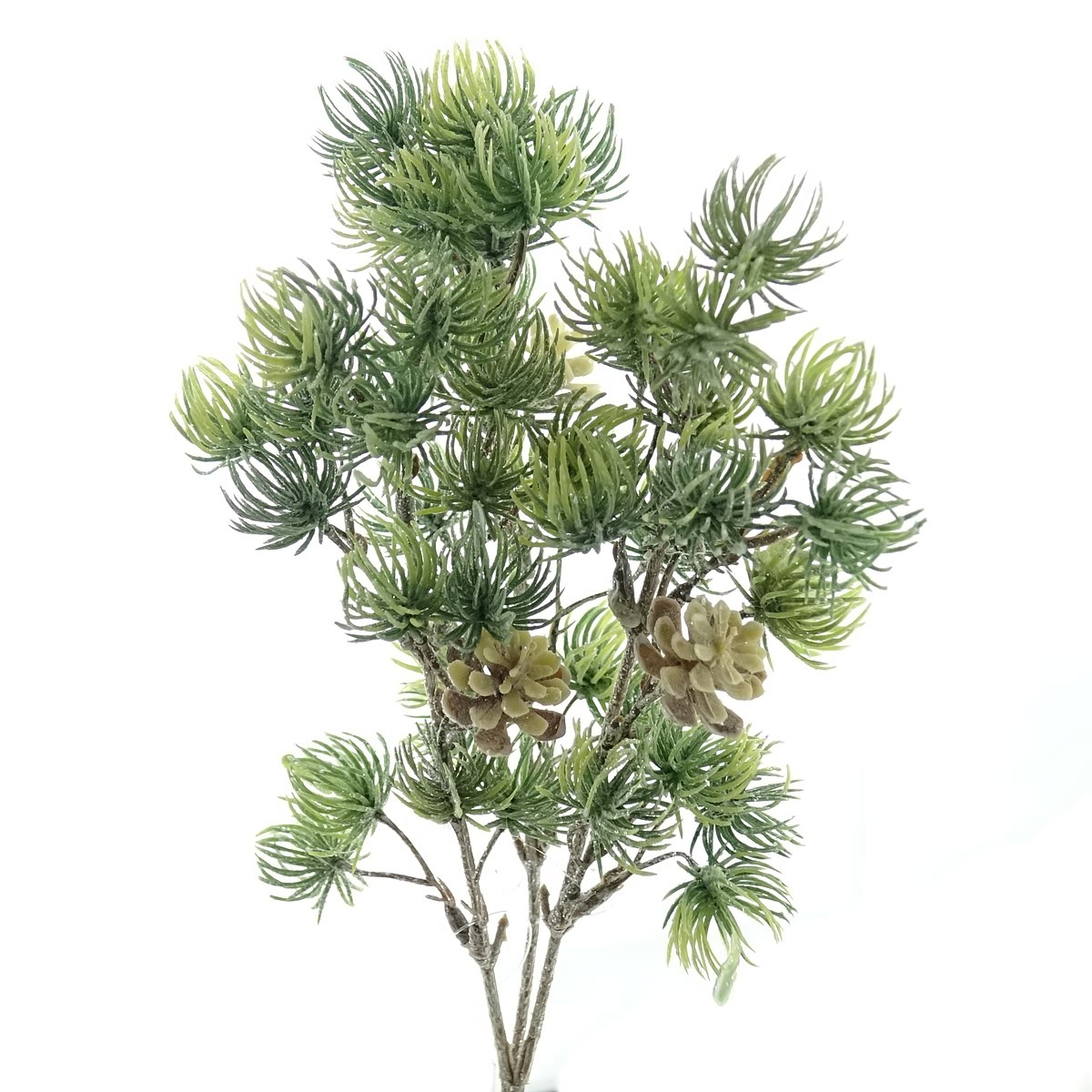 Weihnachtsdeko Zedernzweig Mit 3 Zapfen Gefrostet 46 Cm - Kunstblumen
