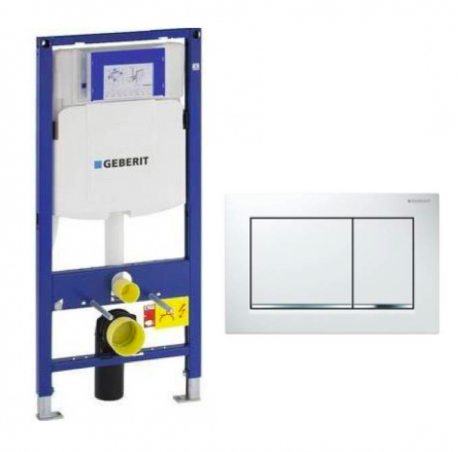 Pack Duofix 320 + Sigma 30 Betätigungsplatte Glänzend Weiß Chrom (setup320-pro7)