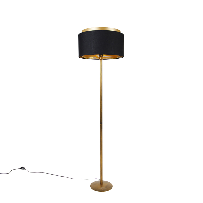 Moderne Stehlampe Gold Mit Schirm Schwarz Mit Gold - Simplo
