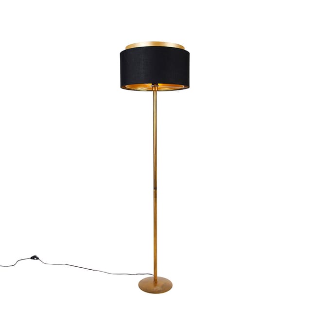 Moderne Stehlampe Gold Mit Schirm Schwarz Mit Gold - Simplo