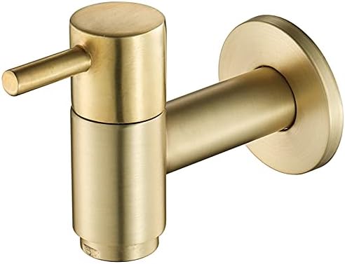 Runder, Wandmontierter Kupferhahn Mit Goldton Für Waschmaschinen – Für Garten, Außenbereich Und Badezimmer