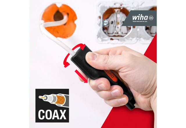 Abisolier- und Montagewerkzeug, für Koaxialkabel mit F-Stecker, Abisolier-/ Abmantelungswerkzeug