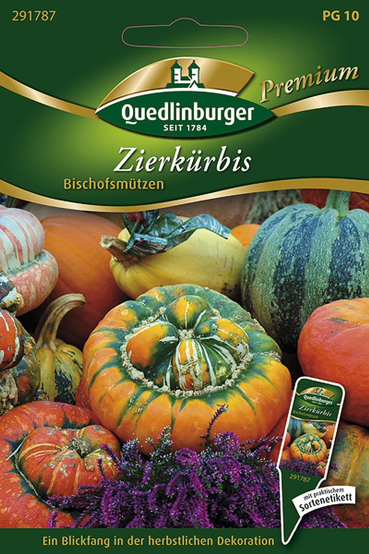 Quedlinburger Zierkürbis Bischofsmützen - Blumensamen