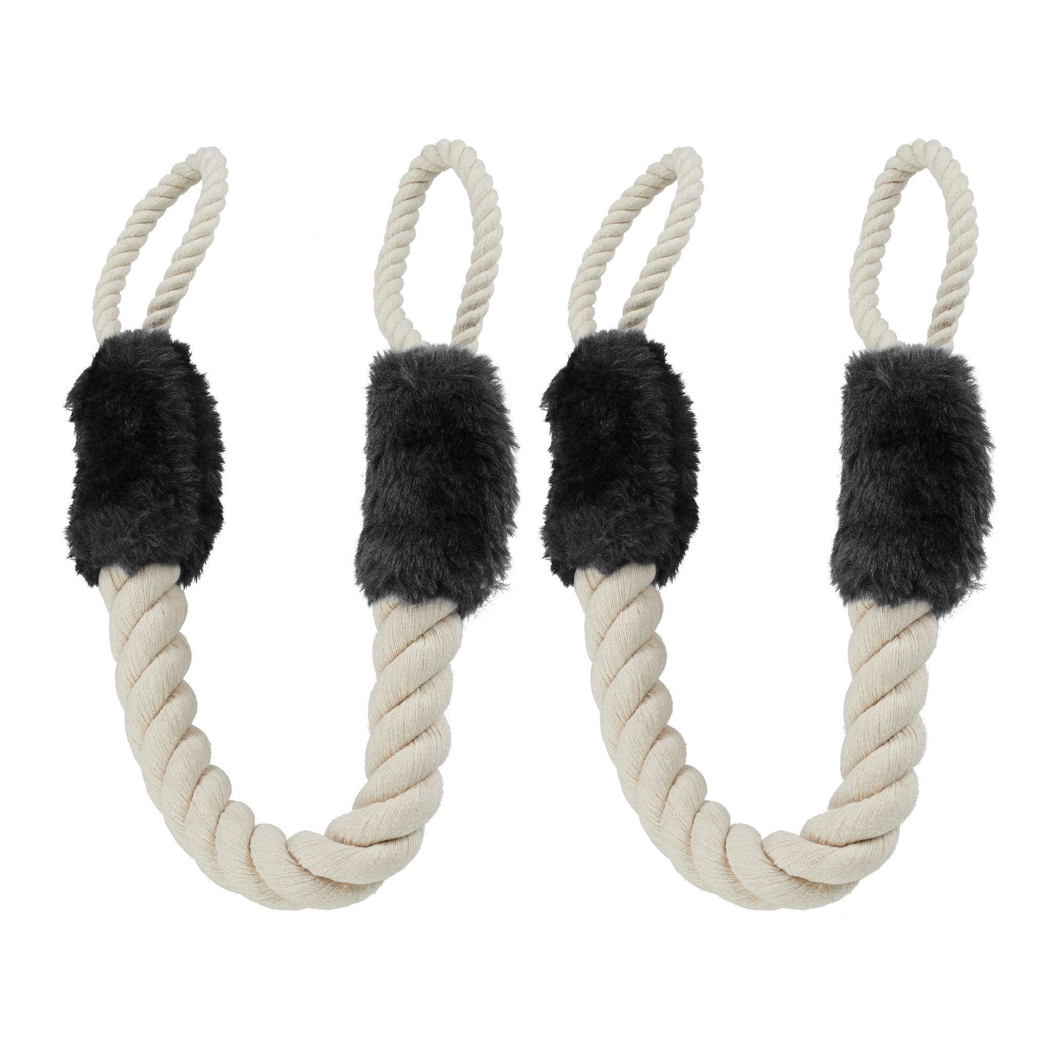 8 X Türkordel Klemmschutz Für Türklinken, Baby & Tier Türsicherung, Stoff Türseil, Türklinkenstopper 60cm, Beige/schwarz